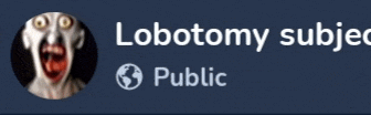 a blue background with a picture of a scary face and the words " lobotomy subject "