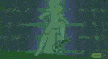 a cartoon of a soccer ball being kicked in a stadium with a sign that says bilto on it