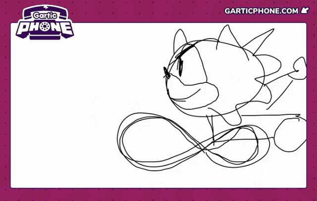 a gartic phone logo with a drawing of a face
