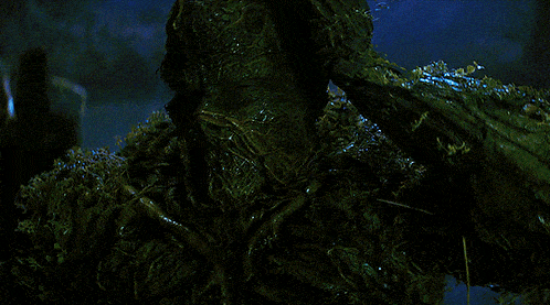 a close up of a swamp creature with a beard