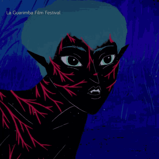 a poster for la guarimba film festival with a drawing of a vampire