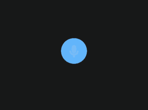 a blue circle with a white microphone in the middle