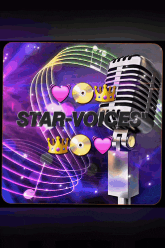 a poster with a microphone and the words star-voices on it
