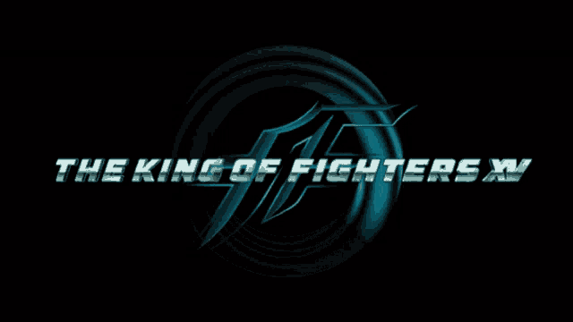 a logo for the king of fighters xv on a dark background