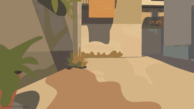 a drawing of a narrow alleyway with a few buildings and the url youtube.com/alekyan