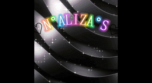 a colorful sign that says on aliza 's on a black background