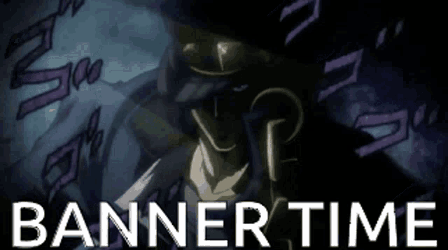 a banner that says banner time with a cartoon character in the background