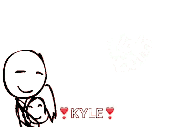 a stick figure is hugging a woman while a red heart is drawn next to it .