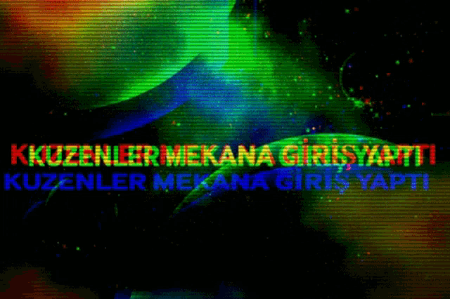 a colorful screen with the words kuzenler mekana giriş yapti on it