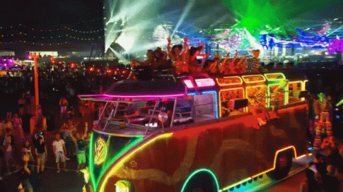 Party Bus Neon Lights GIF - Party Bus Neon Lights Party Girls GIFs