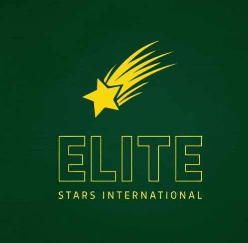 a green box with elite stars international written on it