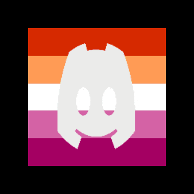 a picture of a discord icon on a lesbian flag