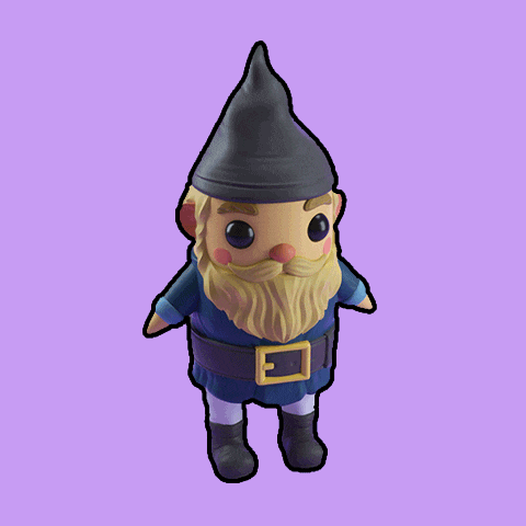 a figurine of a gnome with a beard and a hat