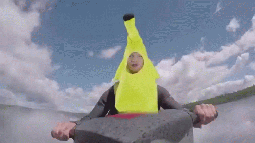 Banana Man Banana Costume GIF - Banana Man Banana Costume Jet Ski GIFs