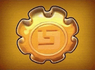 a cartoon illustration of a gold coin with the letter l on it .