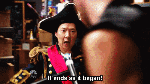 a pixelated image of a man in a pirate costume says it ends as it began