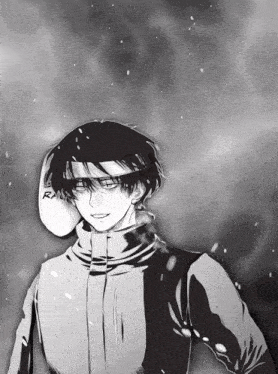 a black and white drawing of a boy with a speech bubble that says r.i.