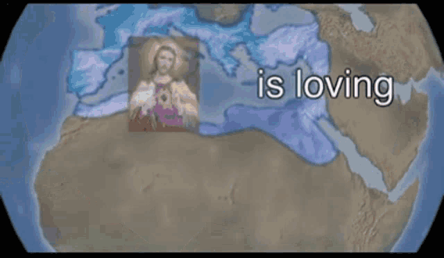 a picture of jesus with the words " is loving jesus "