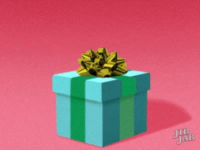 a man 's face is coming out of a gift box with the words happy birthday written on it