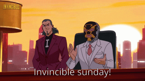 a cartoon says invincible sunday on the bottom