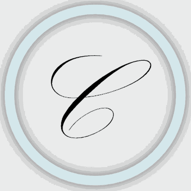 a white circle with a black letter c in the center