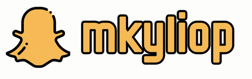 a logo for mkyliop has a snapchat icon on it
