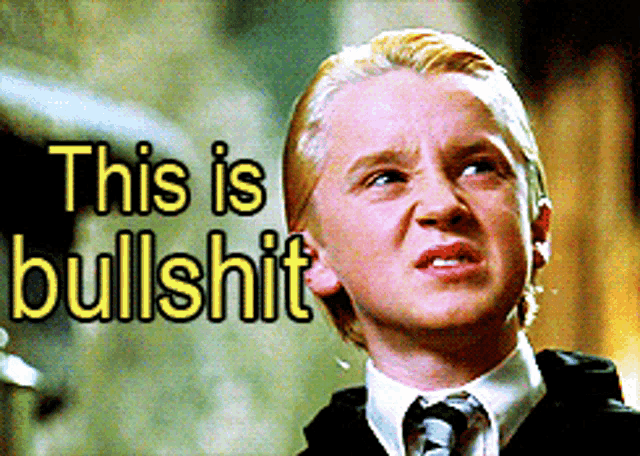 a young boy in a suit and tie with the words this is bullshit above him