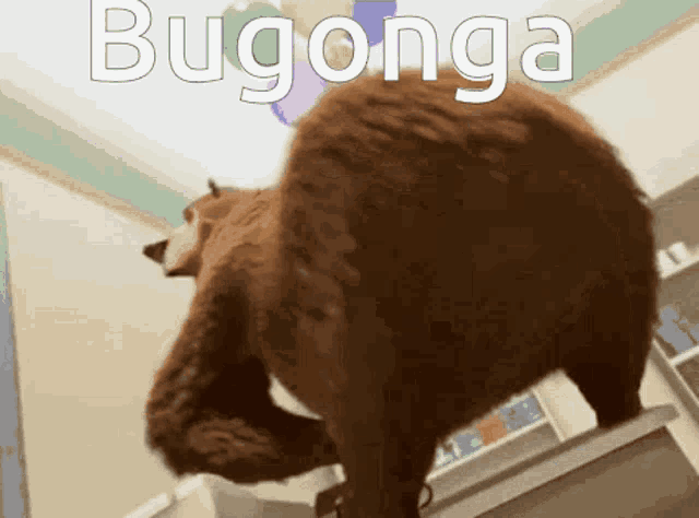 a picture of a bear with the word bugonga written above it