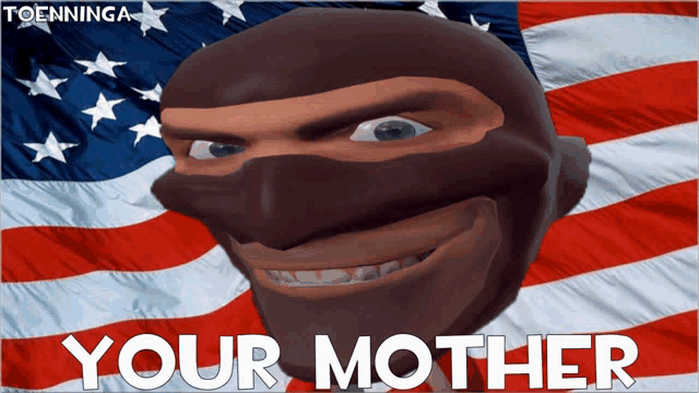 a poster with a cartoon character and the words your mother