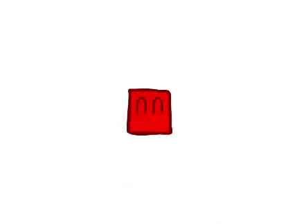 a red triangle and two red squares with the letter g on them