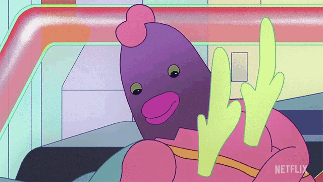 a colorful cartoon character with a netflix logo on the bottom