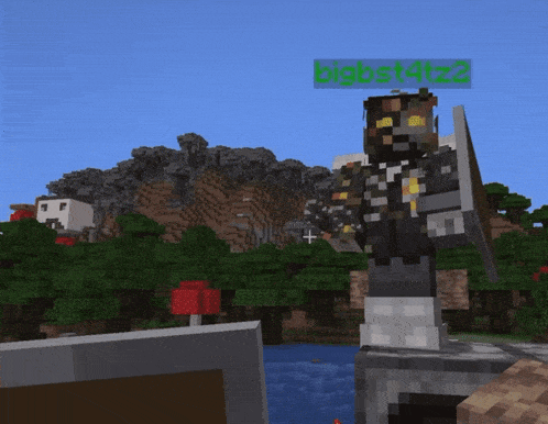 a person in a minecraft video game with the name bigbst4lzz