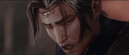 a close up of a person 's face with a crown on their head