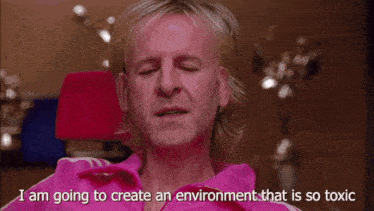 a man in a pink adidas jacket says i am going to create an environment that is so toxic ..