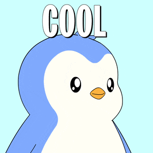 a penguin wearing sunglasses and the word cool on its head