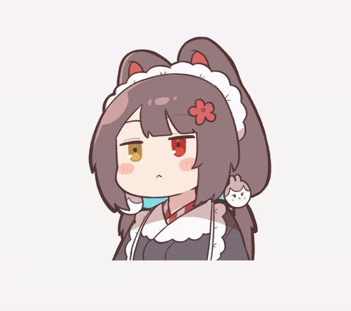 a cartoon drawing of a girl with a red flower in her hair
