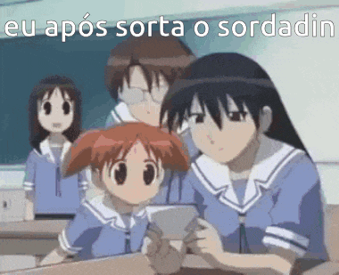 a group of anime characters sitting in a classroom with the words eu após sorta o sordadin written above them
