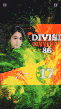 a poster for divisi community 86 with a woman on it