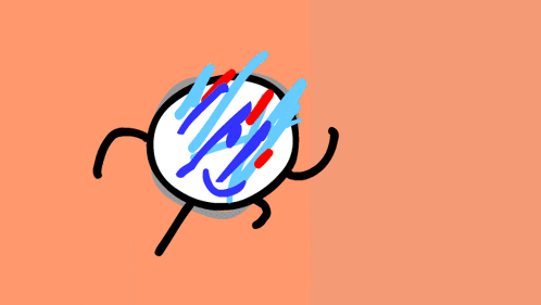 a drawing of a circle with a face and a letter f on it