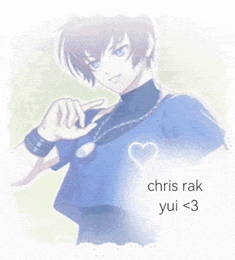 chris rak yui < 3 written on a black background