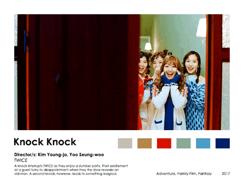 a poster for the movie knock knock shows a group of girls