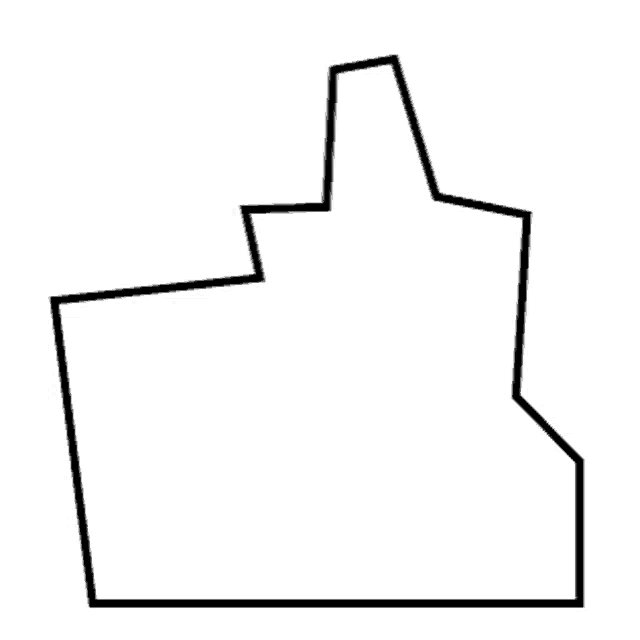 a black and white drawing of a finger pointing up .