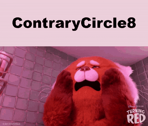 a picture of a stuffed animal with the words contrarycircle8 on the top