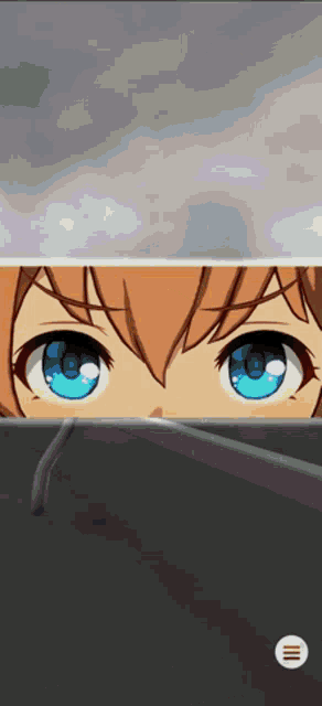 a close up of a girl 's eyes with a circle in the corner that says ' ii '
