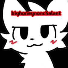 a black and white drawing of a cat with bighoneynonchatant written in red letters