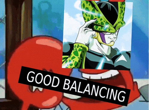 a picture of a cartoon character with the words good balancing