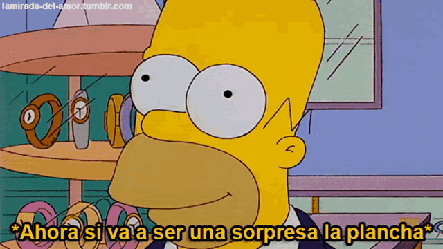 homer simpson says " ahora si va a ser una sorpresa la plancha " in spanish