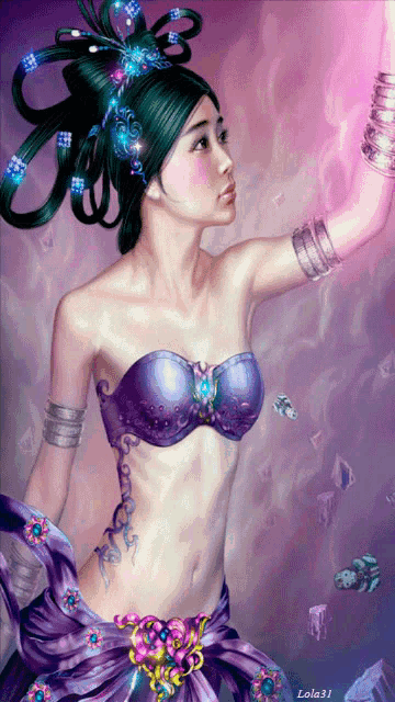 a painting of a woman with the name lola31 on the bottom left