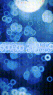 a blue background with circles and the word bubbles in the middle