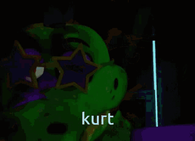 monty rock and roll kurt is written on the bottom of a cartoon character 's face